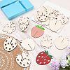 24Pcs 2 Styles Unfinished Wood Strawbeery Ornaments WOOD-SC0002-26-5
