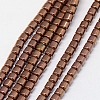 Electroplate Non-magnetic Synthetic Hematite Beads Strands G-J163-3x3mm-01-1