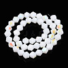 Opaque Solid Color Electroplate Glass Beads Strands EGLA-A039-P6mm-L15-2