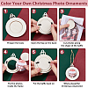 Flat Round Christmas Unfinished Wooden Mini Hanging Photo Frame for Children LS-HJEW-WH0036-122-5