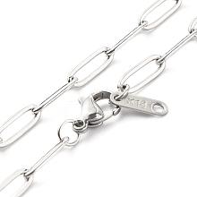 Non-Tarnish 304 Stainless Steel Paperclip Chains Necklace NJEW-JN03593-02