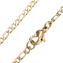 Ion Plating(IP) 304 Stainless Steel Figaro Chain Necklaces STAS-K168-02G