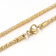 304 Stainless Steel Popcorn Chain Necklaces NJEW-J032-22G