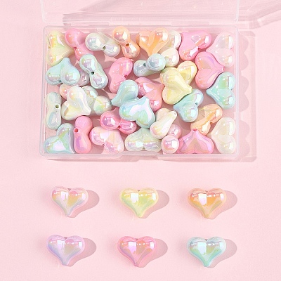 40Pcs UV Plating Opaque Acrylic Beads OACR-FS0002-20-1