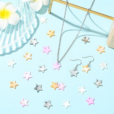 50Pcs Dyed Natural Shell Star Charms BSHE-FS0001-16-1
