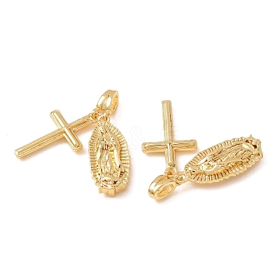 Religion Brass Pendants KK-CBA9CD4-01G-1