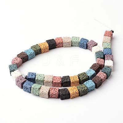 Dyed & Natural Lava Rock Bead Strands G-L435-01-8mm-1