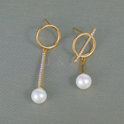 Fashionable Brass Round Stud Earrings ED8679-1