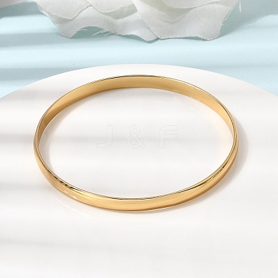 304 Stainless Steel Plain Bangles for Women Men BJEW-Z167-01G-04-1