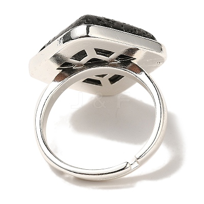 Natural Lava Rock Adjustable Rings RJEW-H240-01S-14-1