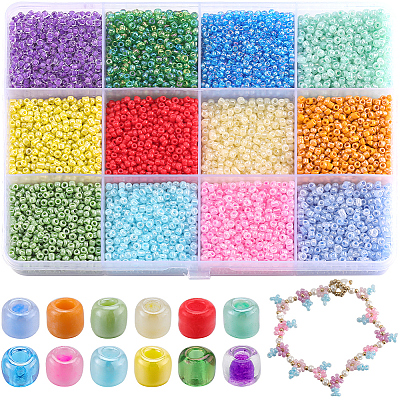 156g 12 Style Glass Seed Beads SEED-SC0001-32A-05-1