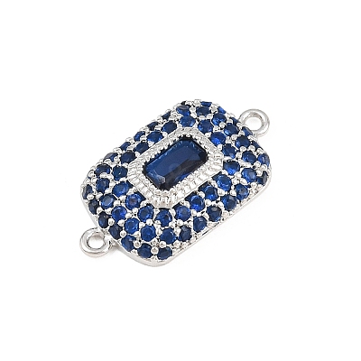 Brass Micro Pave Cubic Zirconia Connector Charms CU-CBAAB9C-01P-1