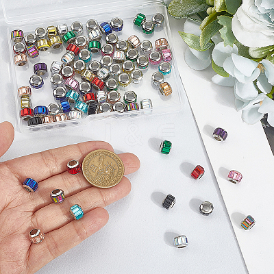 120Pcs Glass European Beads GPDL-PA0001-01-1