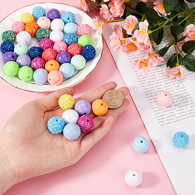 Opaque Acrylic Beads MACR-SP0001-08-1