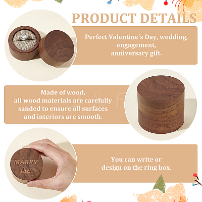 Round Wood Rings Storage Boxes AJEW-WH0166-16A-1