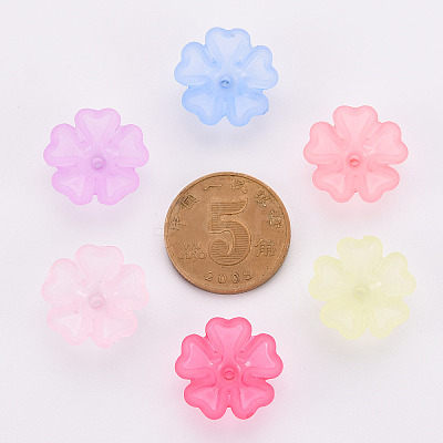 Transparent Frosted Acrylic Bead Caps X-MACR-S371-04A-1
