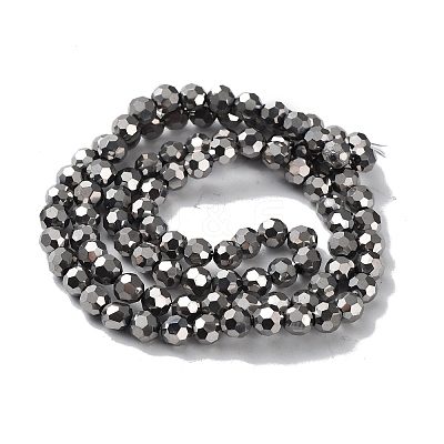 Faceted(32 Facets) Electroplate Glass Bead Strands X-EGLA-R042-6mm-06-1