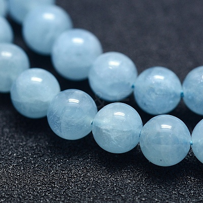 Natural Aquamarine Beads Strands G-P342-10-6mm-A+-1