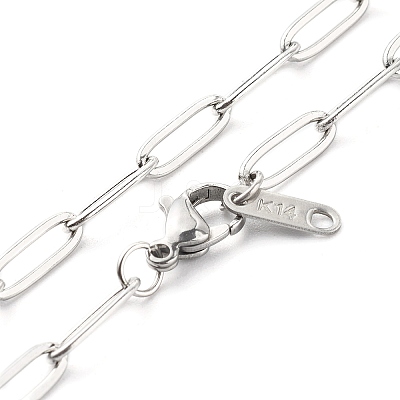 Non-Tarnish 304 Stainless Steel Paperclip Chains Necklace NJEW-JN03593-02-1