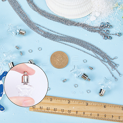 DIY Wish Bottle Necklace Making Kit GLAA-SC0001-85B-1