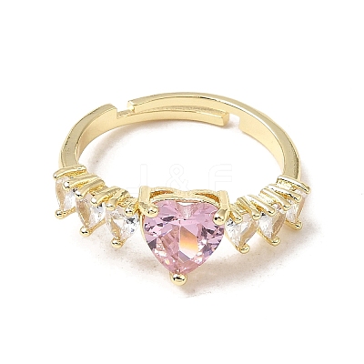 Brass Pave Cubic Zirconia Cuff Open Rings CU-CBA5C10-02G-1