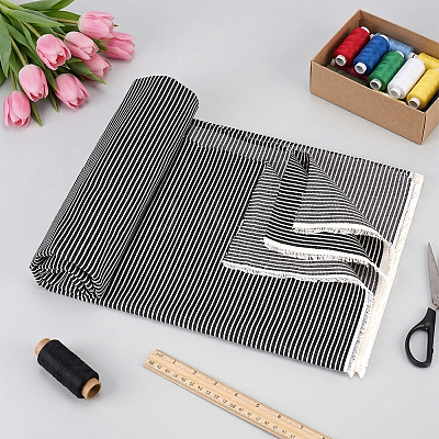 1Yard Stripe Pattern Polycotton Fabric DIY-MA0007-31F-1