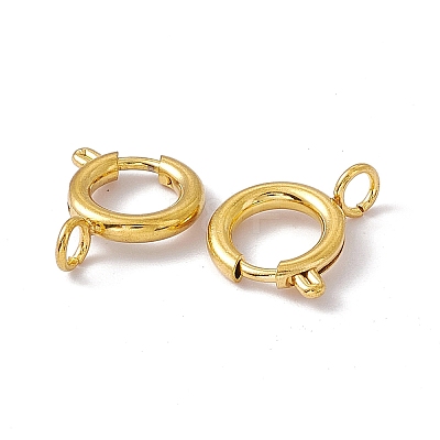 PVD Vacuum Plating 201 Stainless Steel Spring Ring Clasps STAS-J401-LD023-10-1