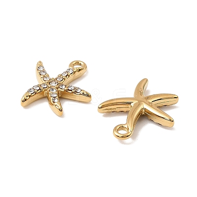 304 Stainless Steel with Crystal Rhinestone Charms STAS-G358-05G-06-1