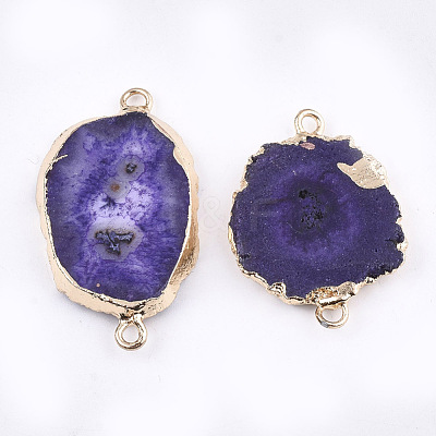Electroplate Natural Druzy Agate Links connectors G-T112-07D-1