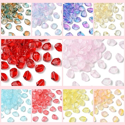 50Pcs Transparent Spray Paint Glass Beads GLAA-YW0004-50A-1