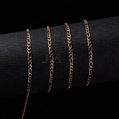 3.28 Feet Ion Plating(IP) 304 Stainless Steel Figaro Chains X-CHS-H007-30G-1