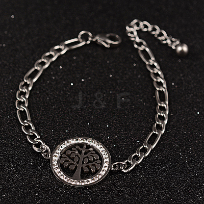 Tree of Life 304 Stainless Steel Link Bracelets BJEW-L576-22P-1