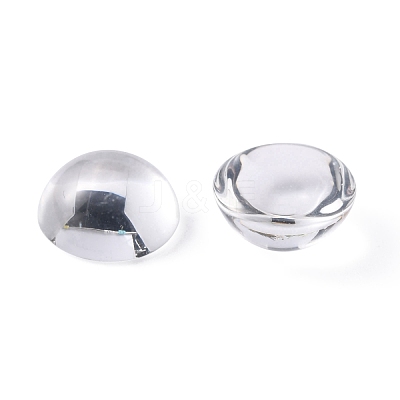 Transparent Half Round Glass Cabochons X-GGLA-R027-12mm-1
