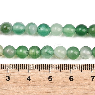 Natural Striped Agate/Banded Agate Bead Strands G-G962-6mm-02-1