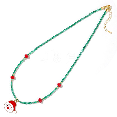 Christmas Glass Seed Beaded Necklaces LS-SI5243-3-1
