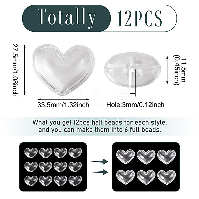 12Pcs Transparent Acrylic Beads TACR-TA0001-77C-1