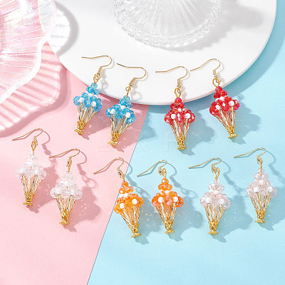 Glass Dangle Earrings EJEW-MZ00713-1