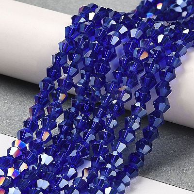 Transparent Electroplate Glass Beads Strands EGLA-A039-T3mm-B06-1