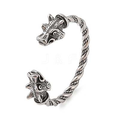 Viking 304 Stainless Steel Open Cuff Bangles for Men BJEW-U001-07A-G-1