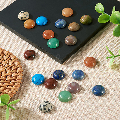 20Pcs Natural & Synthetic Mixed Gemstone Cabochons G-TA0002-76A-1