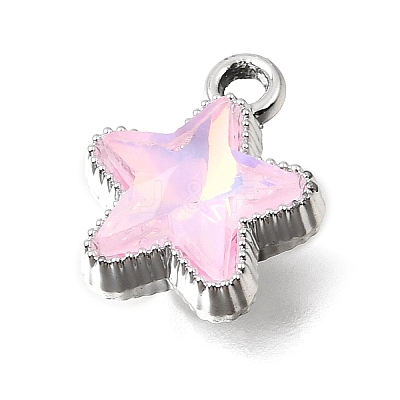 UV Plating Alloy and Glass Pendants GL-CBA6CEF-02P-1