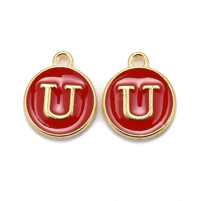 Golden Plated Alloy Enamel Charms X-ENAM-S118-03U-1