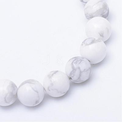Round Natural Howlite Bead Strands G-R345-10mm-18-1
