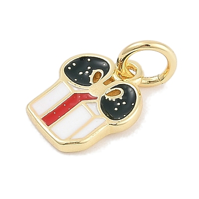 Christmas Brass Enamel Charms KK-Q028-71G-02-1