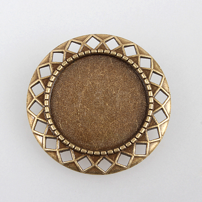 Vintage Alloy Brooch Cabochon Bezel Settings PALLOY-N0085-47AB-NF-1