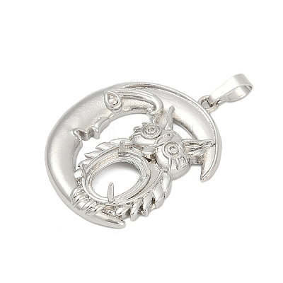 Brass Pendant Cabochon Settings KK-S521-17G-P-1