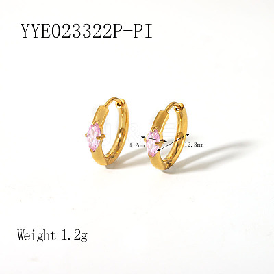 Elegant 304 Stainless Steel Hoop Earrings QA3505-2-1
