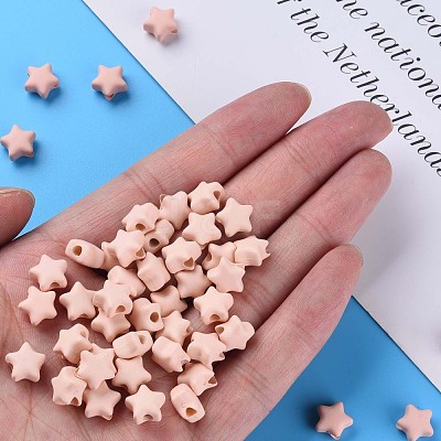 Spray Painted Acrylic Beads MACR-S373-45-O06-1