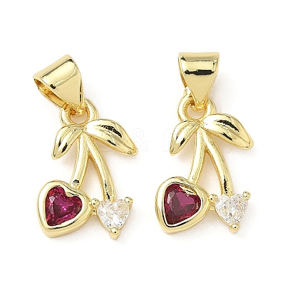 Brass Micro Pave Cubic Zirconia Pendants KK-L243-01G-04-1