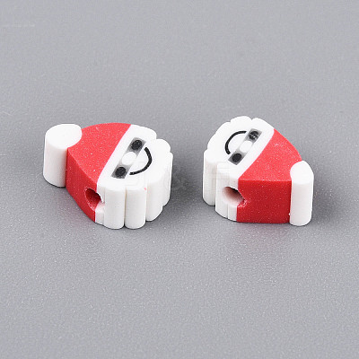 Christmas Theme Handmade Polymer Clay Beads CLAY-S091-75-1
